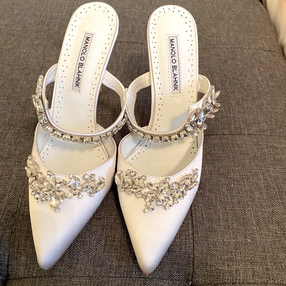Manolo-Chrystal Wedding Mules
